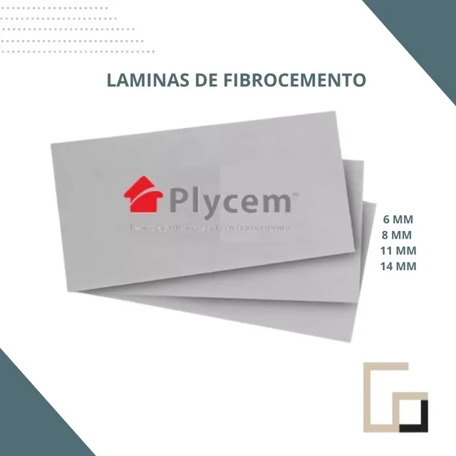 Laminas De Fibrocemeto Plycem  6mm 8mm 11mm 14mm