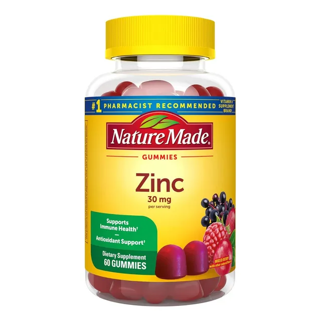 Zinc 30 Mg Nature Made 60 Gomitas Sabor Cereza