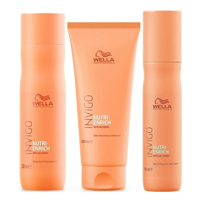Shampoo 250ml + Conditioner +spray Wella Invigo Nutri Enrich