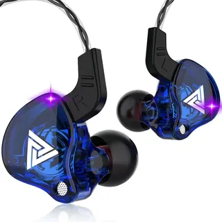 Fone De Ouvido Retorno De Palco Qkz Ak6 Com Microfone + Case Cor Azul Fone De Ouvido Retorno De Palco Qkz Ak6 Com Microfone + Case Cor Azul