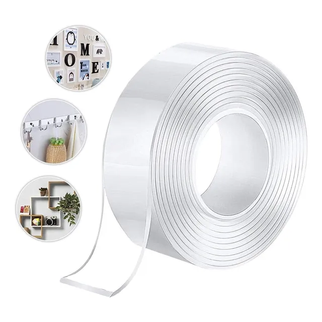 Cinta Adhesiva Nano Tape Gel Doble Faz Transparente Rollo 3m