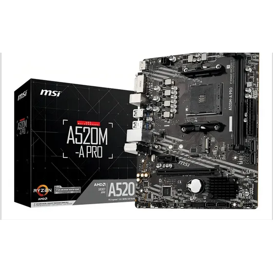 Placa Msi A520m-a Pro Amd Ryzen 4000-g Series Y 3era Generac Negro