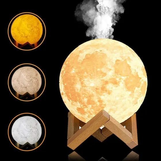 Humificador De Luna 3d Lampara Luces Multicolor