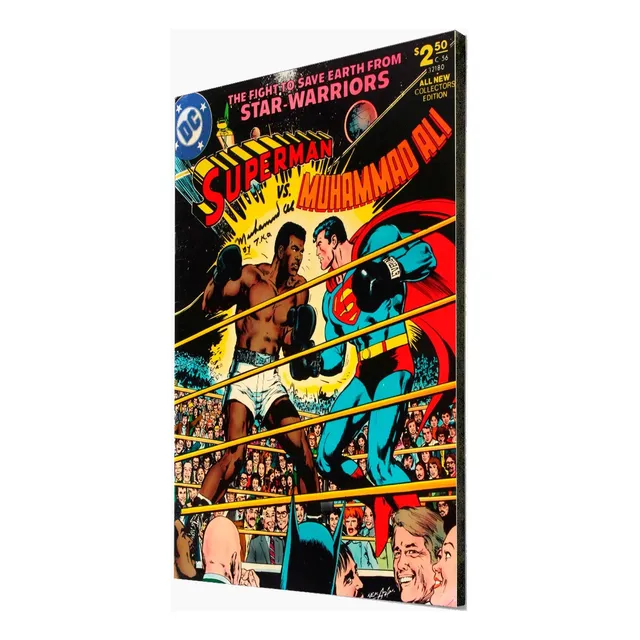 Muhammad Ali Vs Superman Boxeo - Laminas En Bastidor