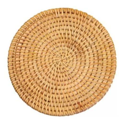 2 Posavasos De Ratán Natural, Mantel Individual Hecho A