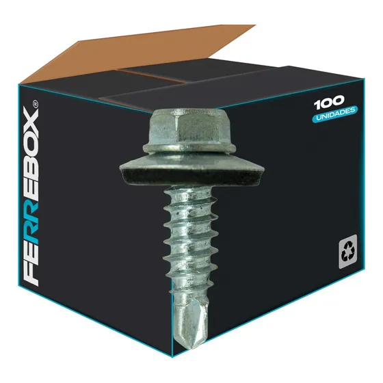 100 Uni Autoperforante Hex C/gol P/broca 10-16 X 3/4 Ascrew