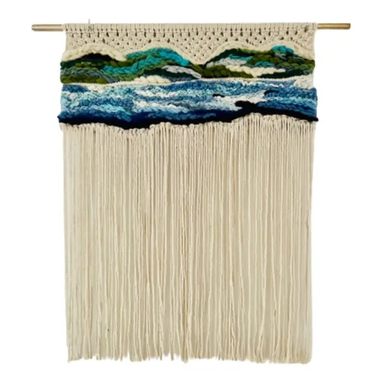  Tapiz Pared Decorativo Grande Hecho A Mano Telar Ocean Blue