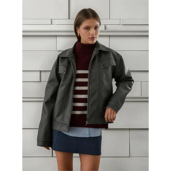 Campera Bomber Pu Importado Nano