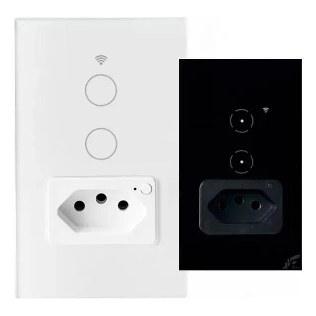 1 Interruptor Wifi Inteligente 2 Botão Touch 1 Tomada Alexa