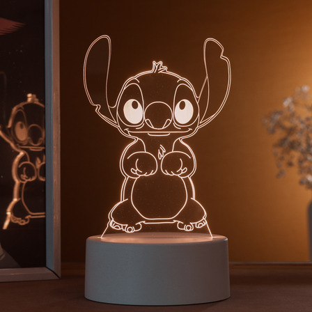 Luminária Stitch Abajur De Quarto 3d Led Luz Noturna Luminária Stitch Abajur De Quarto 3d Led Luz Noturna