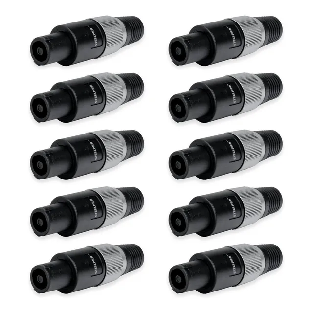 10 Conectores De Audio De 4 Polos Speakon - Steelpro