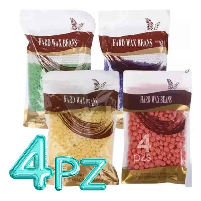 4 Cera Española Perla Rosa Lavanda Aloe Depilación Sin Tiras