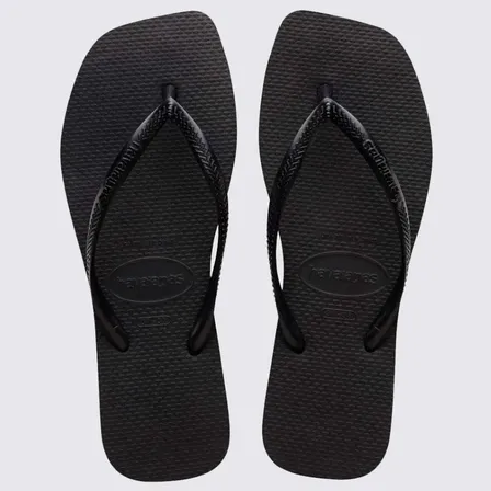 Chinelo Havaianas Slim Square Sandália Feminina Quadrada Preto 37-38 Br