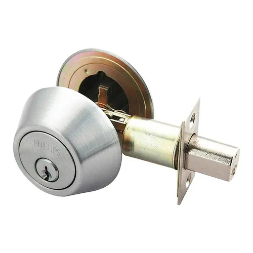 Chapa Cerrojo Seguridad Phillips Cromada Oslo Llave Llave 6