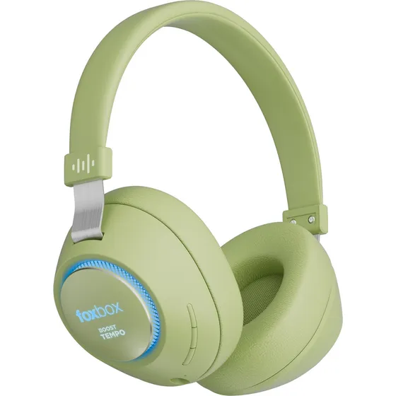Auricular Inalambrico Foxbox Boost Tempo 30hrs De Bateria Color Verde Oscuro Luz Azul