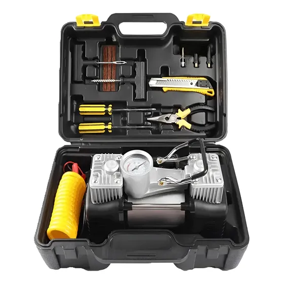 Kit Compresor Inflador 12v Auto 4x4 Moto Bici Doble Pistón