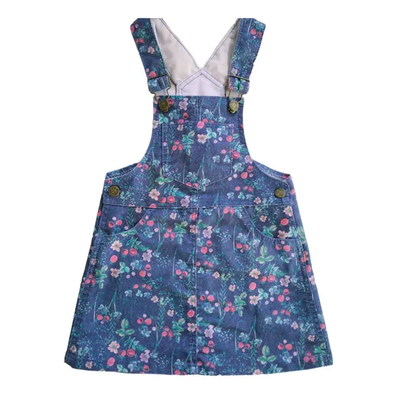 Jumper Tiki Niña Infantil Estampado Azul Con Rosado 2 Al 12