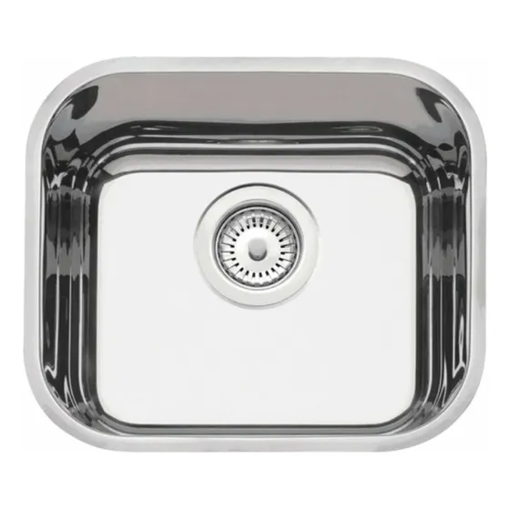 Pileta De Acero Inoxidable Cocina C/válvula 40x34x14 Embutir Color Gris