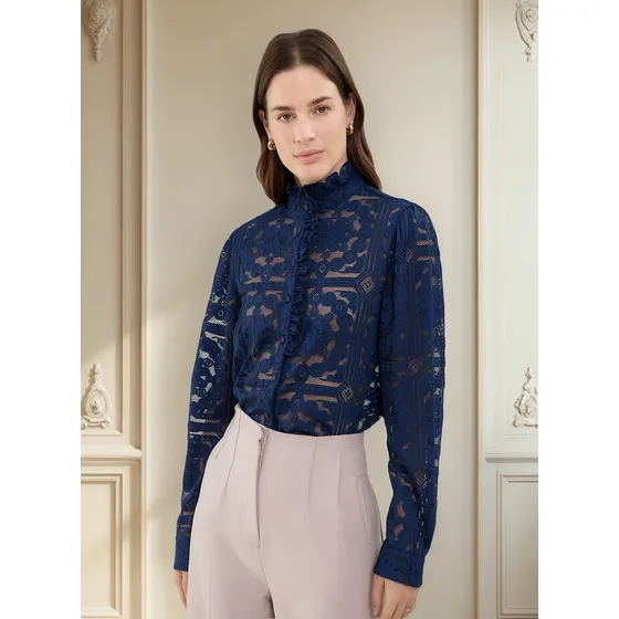 Blusa Para Mujer Manga Larga Patprimo Color Azul #30123490