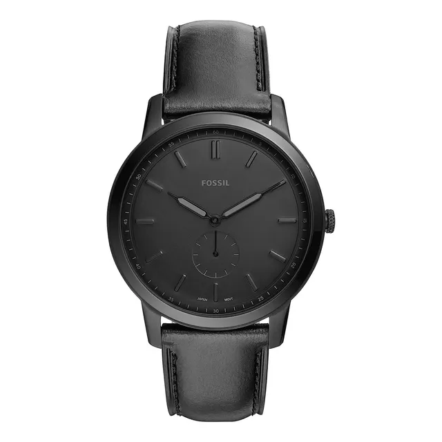 Reloj Fossil Fs5447 Fossil Fs5447 De Hombres Minimalista Color De La Correa Negro Color Del Bisel Negro Color Del Fondo Negro