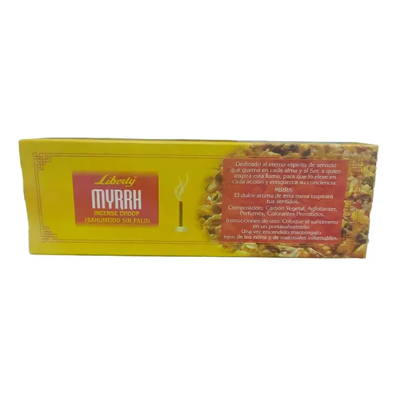 Sahumerios Dhoop Sin Palo Liberty Fragancia Mirra