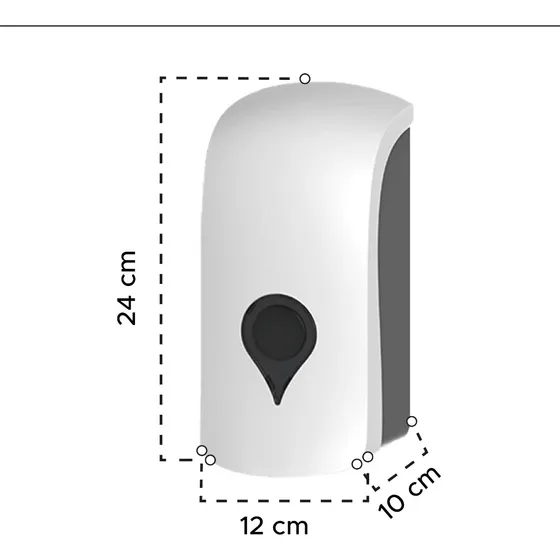 Dispensador De Jabón Plastico Color Blanco. 1.000cc