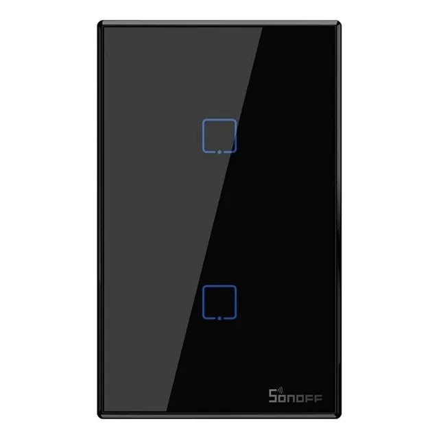 Interruptor 2 Canal Touch De Pared Sonoff Negro Cdmx Electró