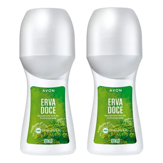 Desodorante Roll-on Erva Doce 48h - Avon  -kit 2