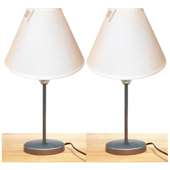 X 2 Veladores Moderno Lampara + Pantalla Mesita Luz Hogar