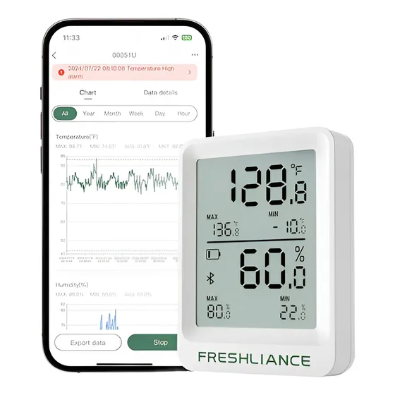 Data Logger Temperatura Humedad Con Display Bluetooth App