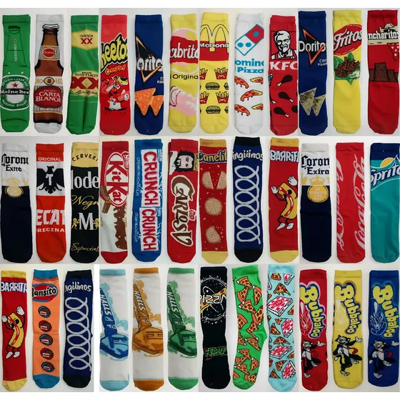 Calcetines Locos Animados Paquete 24 Pares (precio Mayoreo) A Elegir 8 Paquetes De 3 Pares - Contamos Con Mas De 300 Modelos Diferentes Unitalla (22 - 28 Cm)