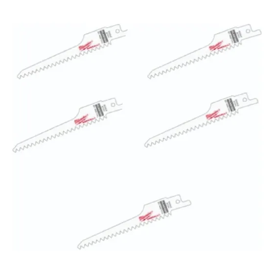 Hojas Para Siera Sable 125 Mm P/yeso - 5 Piezas Milwaukee