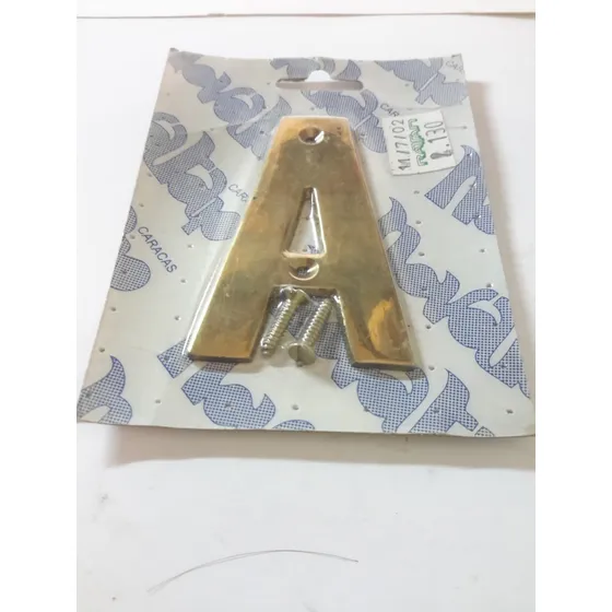 Letra A De Bronce 7 Cm X 5cm  Plana Beachin 