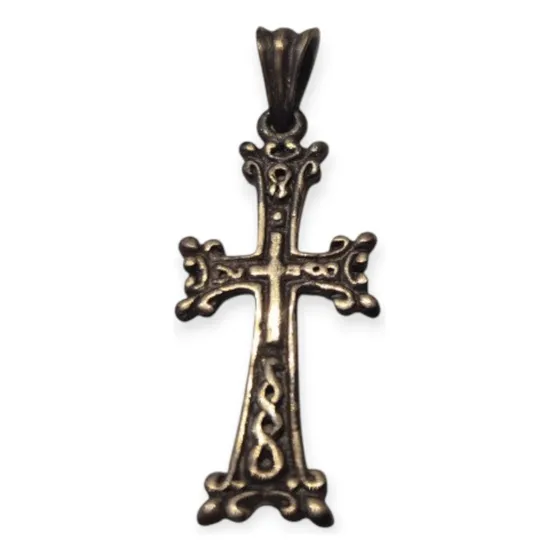 Cruz Ortodoxa Armenia De Plata 925gr De 3 Cm Largo