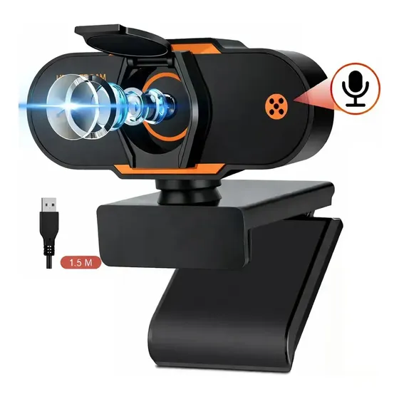 Webcam Perfin Full HD 1080p USB Microfone Embutido para PC e Notebook