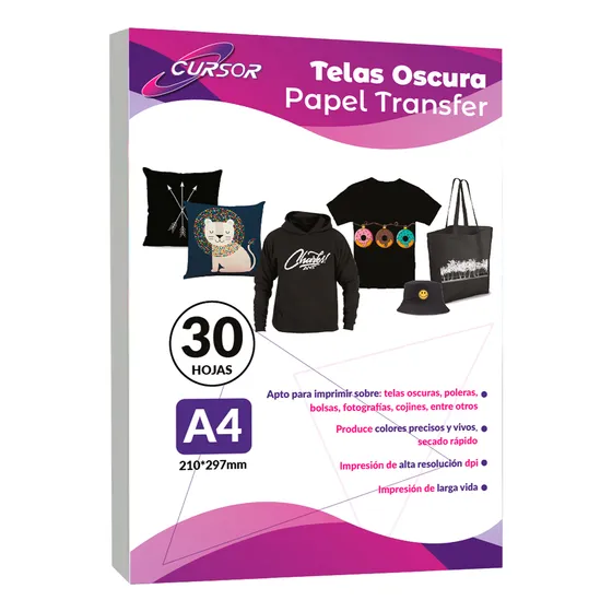 Papel Transfer Premium Telas Oscuras 30hojas Envio Inc.   
