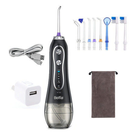 Irrigador Bucal Oral Ducha Dental Water Hf-6 Belfia Con 5 Niveles 8 Picos Usb Recargable 300 Ml De Agua Ideal Para Brackets Implantes Mal Aliente Cuidado De Encias Irrigador Bucal Oral Ducha Dental Water Hf-6 Belfia Con 5 Niveles 8 Picos Usb Recargable 300 Ml De Agua Ideal Para Brackets Implantes Mal Aliente Cuidado De Encias
