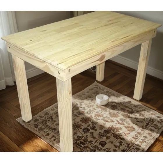 Mesa De Comedor De Pino Patas 3x3  120x85.