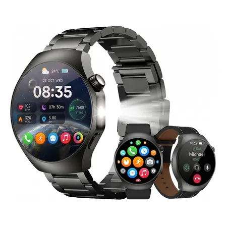 Relógio Inteligente Esportivo Lanterna Bluetooth Nfc Água Preto Mesh