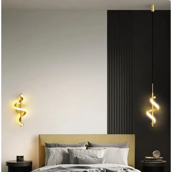 Luminaria Pendente Moderno Lavabo Cabeceiras Quarto Espiral