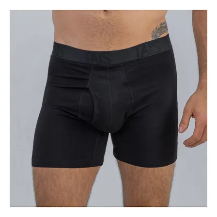 2 Unidades Boxer Largo Liso Negro Happy Boolls