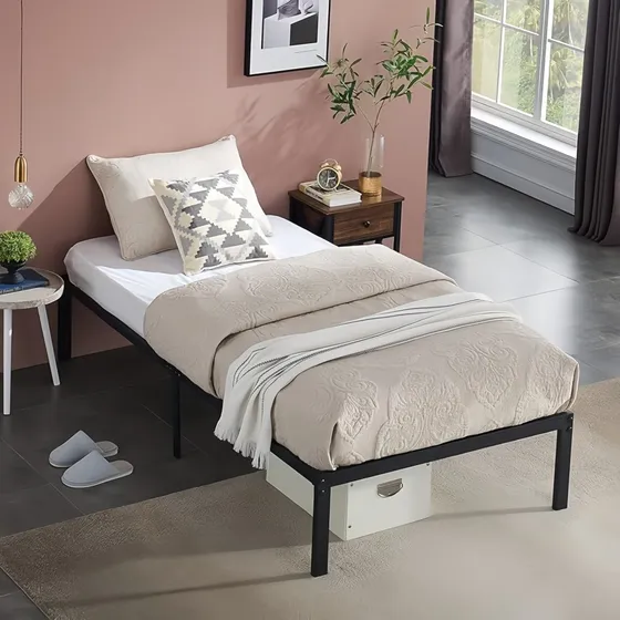 Base De Cama Individual De Metal Resistente Envío Gratuito