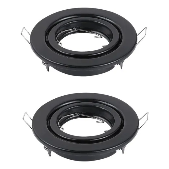 Foco Aro Móvil Embutido Aluminio Porta Ampolleta Gu10 Mr16 X2u Color Negro Demasled