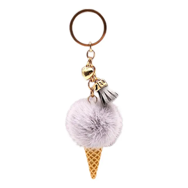Llavero Pom Pom Llavero De Helado Llavero De Muñeca Con Pomp