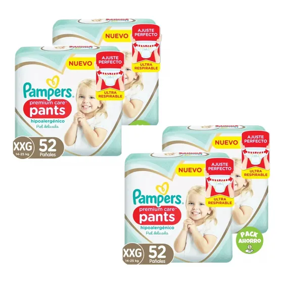 Pampers Premium Care Pants 52 unidades (pack de 4) XXG
