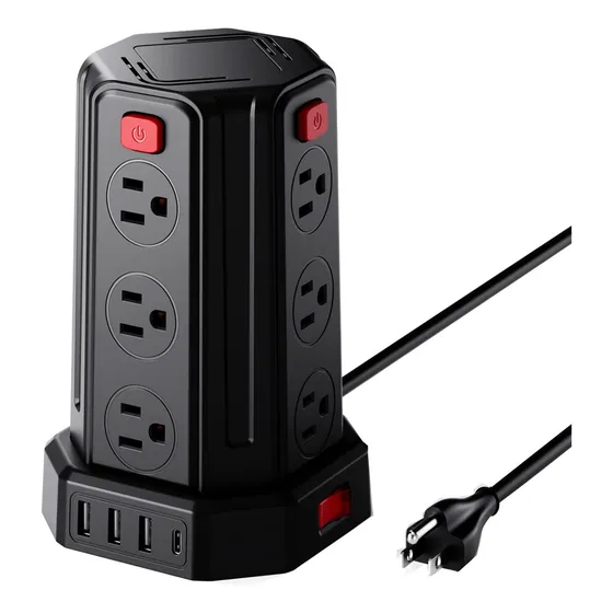 Multicontacto Torre Con 12 Salidas,3 Usb Y 1 Tipo C Carga 3m