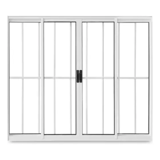 Janela Vitro 4 Folhas 1x1 Com Grade Branco