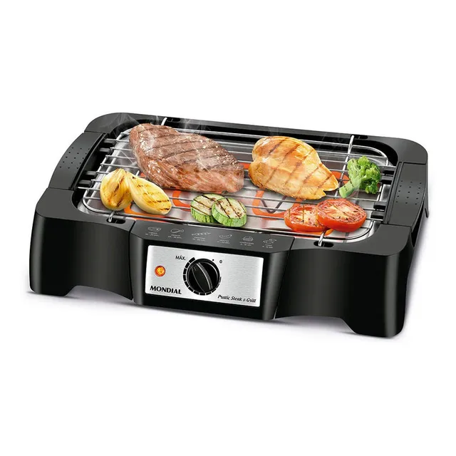 Churrasqueira Elétrica Mondial CH-07 Pratic Steak & Grill Ii Cor Preto 127v