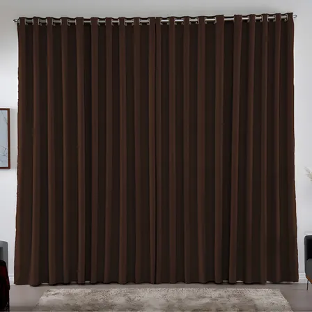 Cortina 3,00 X 2,50 Metros Blackout Blecaute Corta Luz Em Tecido Grosso Para Quarto E Sala Casa Laura Enxovais Cor Marrom