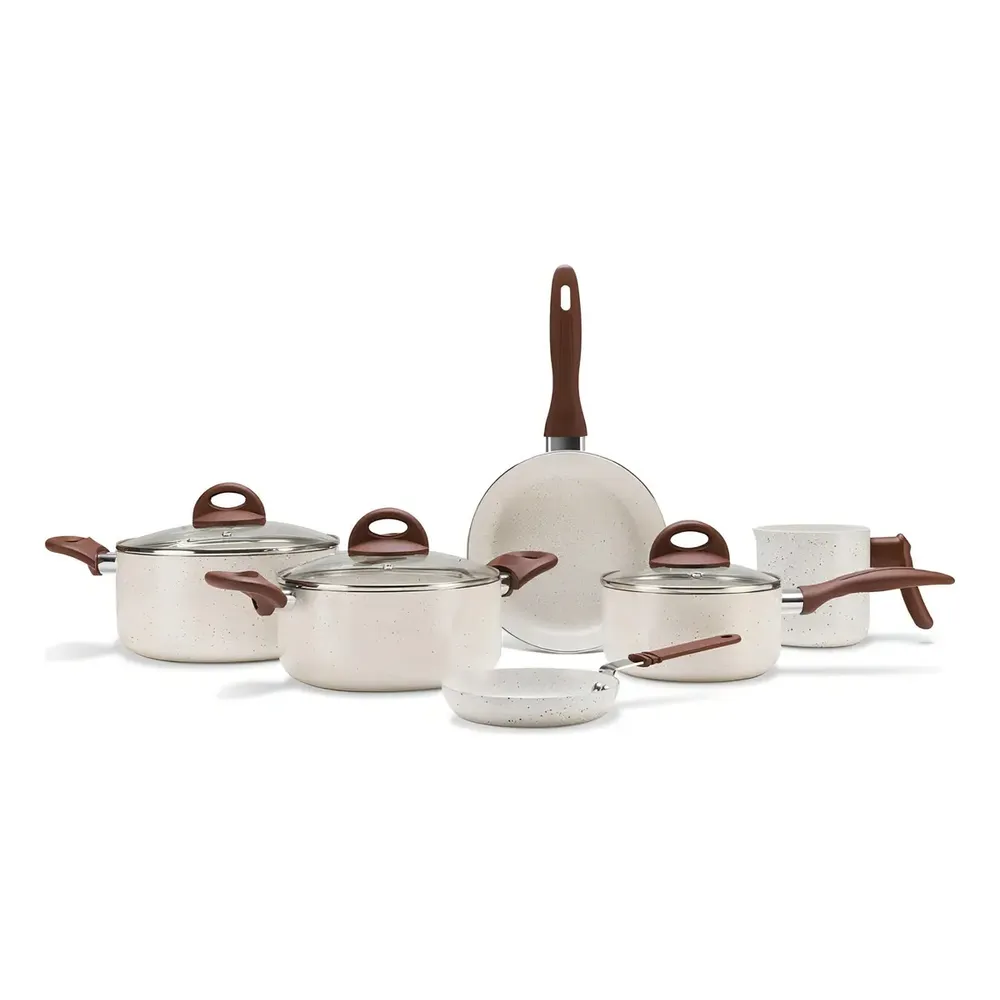 Jogo De Panelas Brinox Smart Plus 6pçs Ceramic Life Vanilla 4791/102